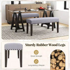 Costway Banc d'entrée rembourré 1/2 pièces de 42,5 po avec garniture cloutée et coussin moelleux pour chambre à coucher