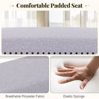 Costway Banc d'entrée rembourré 1/2 pièces de 42,5 po avec garniture cloutée et coussin moelleux pour chambre à coucher
