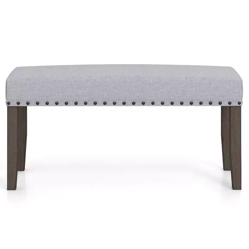 Costway Banc d'entrée rembourré 1/2 pièces de 42,5 po avec garniture cloutée et coussin moelleux pour chambre à coucher