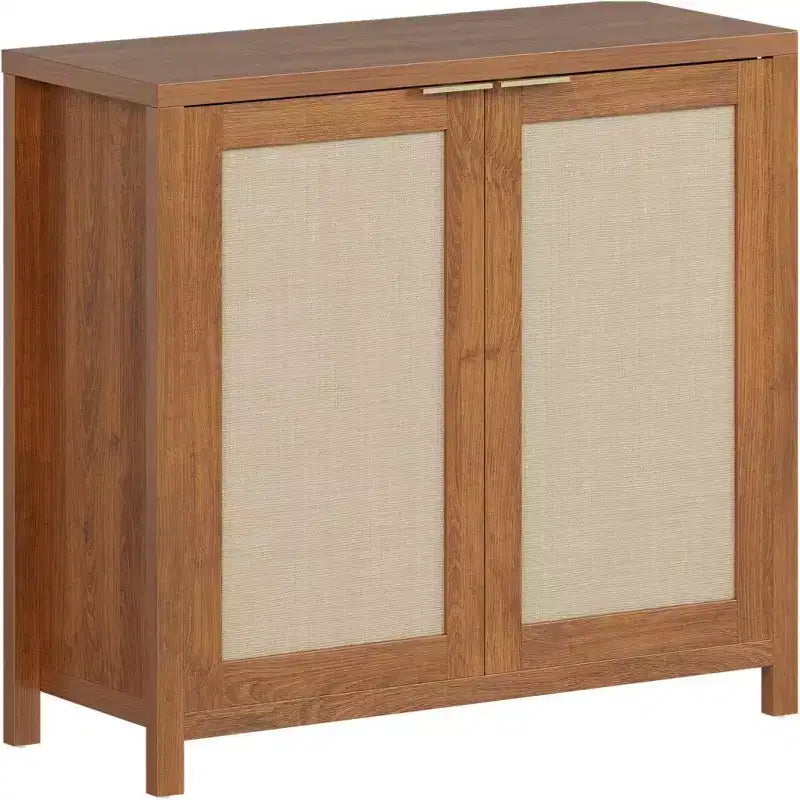 Buffet en rotin - Grand meuble de rangement de cuisine avec rangements en rotin