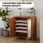 Buffet en rotin - Grand meuble de rangement de cuisine avec rangements en rotin