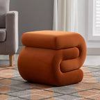 GDFStudio Mina Pouf en velours et bois en forme de S, 20W