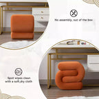 GDFStudio Mina Pouf en velours et bois en forme de S, 20W
