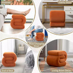GDFStudio Mina Pouf en velours et bois en forme de S, 20W