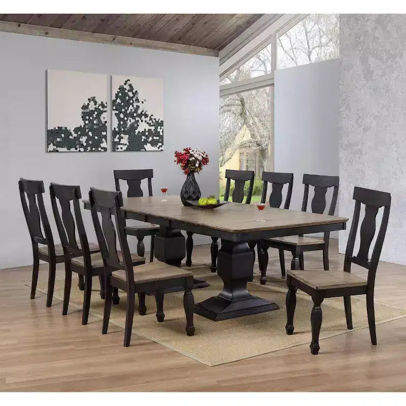 Lot de 2 chaises de salle à manger Alleyton en bois