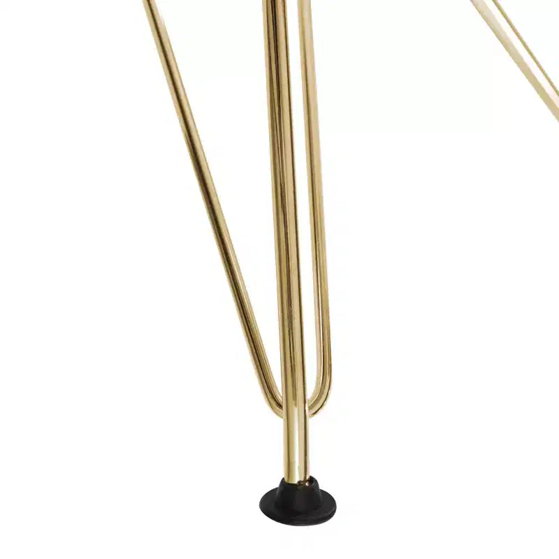 Ensemble de salle à manger 5 pièces LeisureMod avec table de salle à manger ronde de 35 po à piédestal en fer et 4 chaises d'appoint en plastique ABS avec base dorée