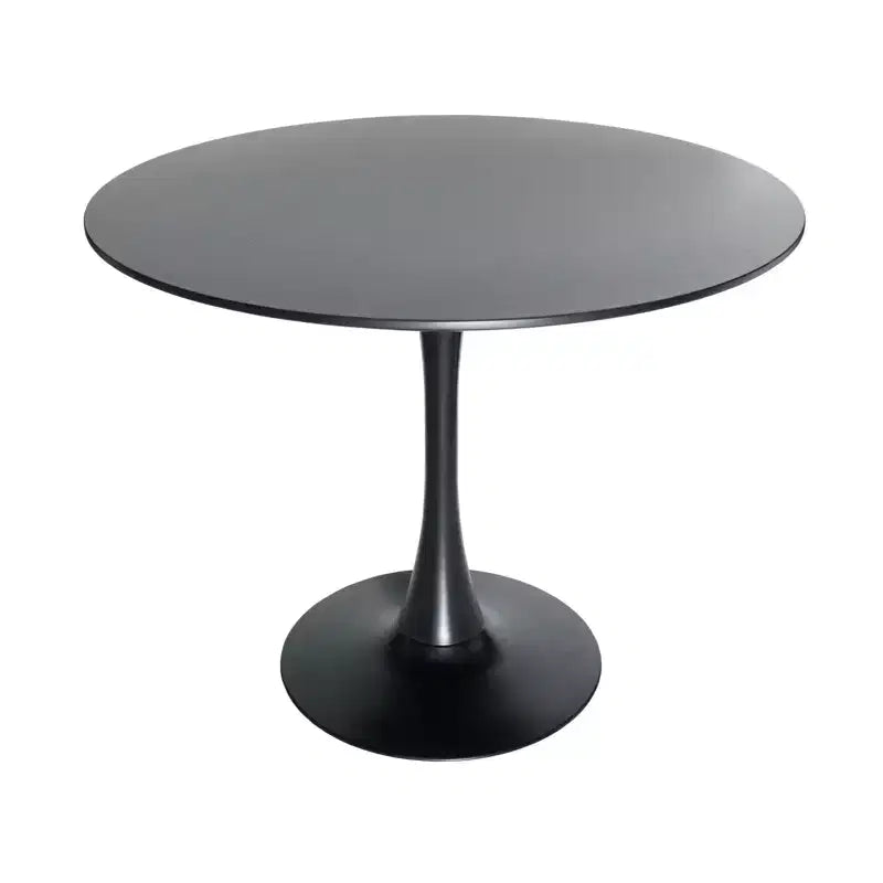 Ensemble de salle à manger 5 pièces LeisureMod avec table de salle à manger ronde de 35 po à piédestal en fer et 4 chaises d'appoint en plastique ABS avec base dorée