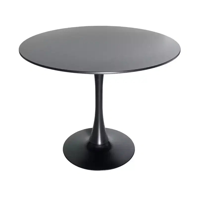 Ensemble de salle à manger 5 pièces LeisureMod avec table de salle à manger ronde de 35 po à piédestal en fer et 4 chaises d'appoint en plastique ABS avec base dorée
