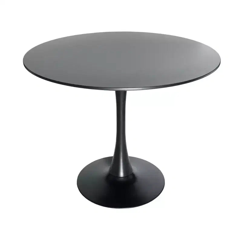 Ensemble de salle à manger 5 pièces LeisureMod avec table de salle à manger ronde de 35 po à piédestal en fer et 4 chaises d'appoint en plastique ABS avec base dorée