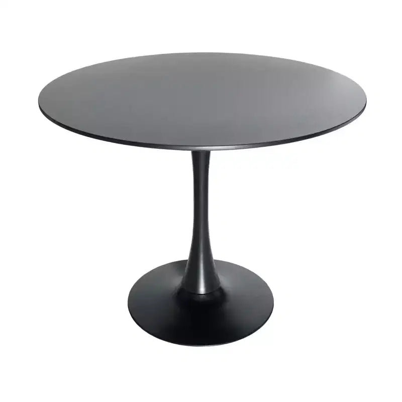 Ensemble de salle à manger 5 pièces LeisureMod avec table de salle à manger ronde de 35 po à piédestal en fer et 4 chaises d'appoint en plastique ABS avec base dorée