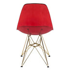 Ensemble de salle à manger 5 pièces LeisureMod avec table de salle à manger ronde de 35 po à piédestal en fer et 4 chaises d'appoint en plastique ABS avec base dorée