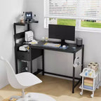 Computer Desk Storage Shelves, Study Writing Table, PC Desk Workstation for Home Office