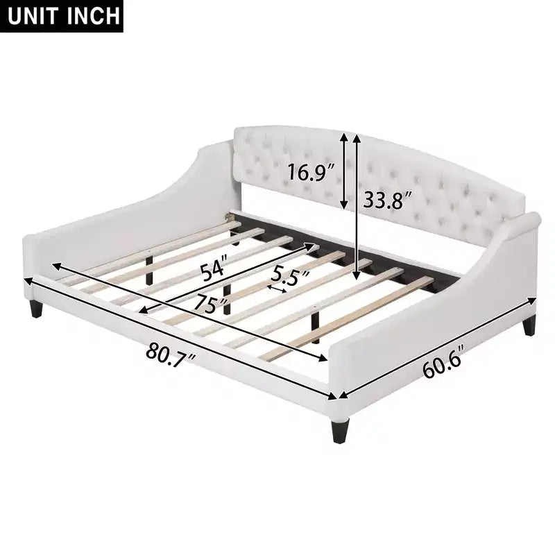 Lit de repos capitonné de luxe moderne Whisen 80,7''L x 45,6''l