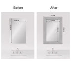 Cadre de miroir de salle de bain Amanti Art Mirror Makeover – Kit de bordure de cadre entièrement assemblé à coller – Miroir NON inclus – Bordure brossée Vista Nickel