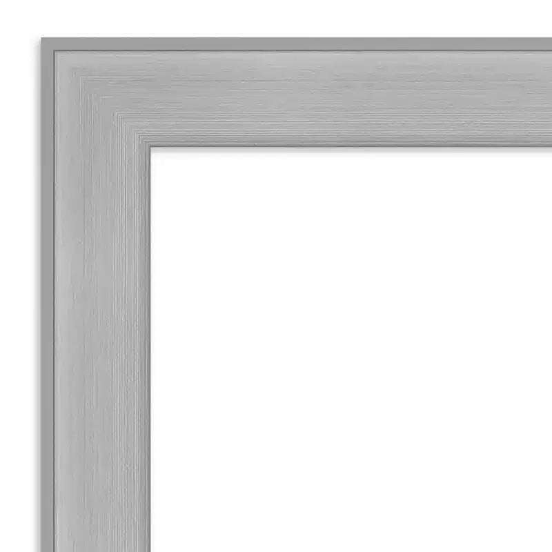 Cadre de miroir de salle de bain Amanti Art Mirror Makeover – Kit de bordure de cadre entièrement assemblé à coller – Miroir NON inclus – Bordure brossée Vista Nickel