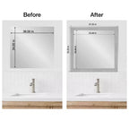 Cadre de miroir de salle de bain Amanti Art Mirror Makeover – Kit de bordure de cadre entièrement assemblé à coller – Miroir NON inclus – Bordure brossée Vista Nickel