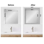Cadre de miroir de salle de bain Amanti Art Mirror Makeover – Kit de bordure de cadre entièrement assemblé à coller – Miroir NON inclus – Bordure brossée Vista Nickel
