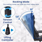 Chaise de bureau BestMassage Gaming Chair à dossier haut avec support lombaire, fonction massage et roulettes en cuir PU pour adultes et adolescents