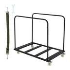 Chariot de table pliant Garvee, chariot de transport robuste de 816 kg avec 5 roulettes pivotantes, chariot de bureau noir pour garage, maison, entrepôt