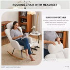 Zeus & Ruta Fauteuil d'appoint moderne du milieu du siècle, siège rembourré avec dossier haut et coussins (Ivoire/Gris foncé/Rose)