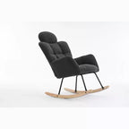 Zeus & Ruta Fauteuil d'appoint moderne du milieu du siècle, siège rembourré avec dossier haut et coussins (Ivoire/Gris foncé/Rose)