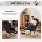 Zeus & Ruta Fauteuil d'appoint moderne du milieu du siècle, siège rembourré avec dossier haut et coussins (Ivoire/Gris foncé/Rose)