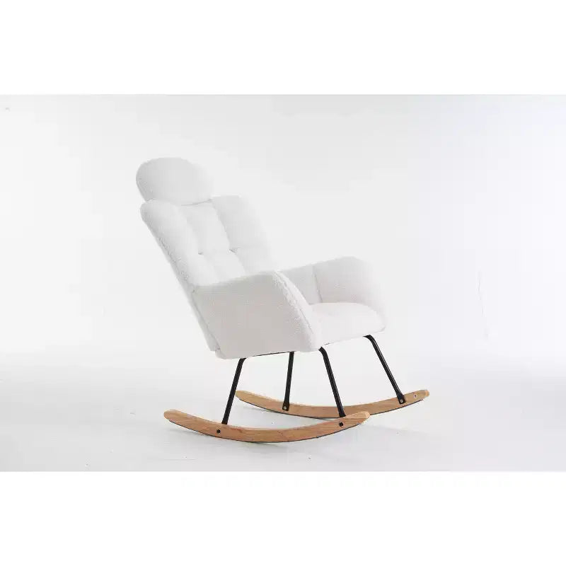 Zeus & Ruta Fauteuil d'appoint moderne du milieu du siècle, siège rembourré avec dossier haut et coussins (Ivoire/Gris foncé/Rose)