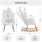 Zeus & Ruta Fauteuil d'appoint moderne du milieu du siècle, siège rembourré avec dossier haut et coussins (Ivoire/Gris foncé/Rose)