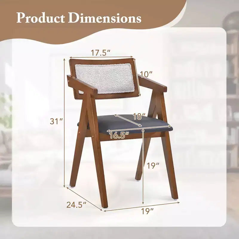 Costway Chaises d'appoint modernes (lot de 2 ou 4) avec coussins d'assise et dossiers en Leathaire marron