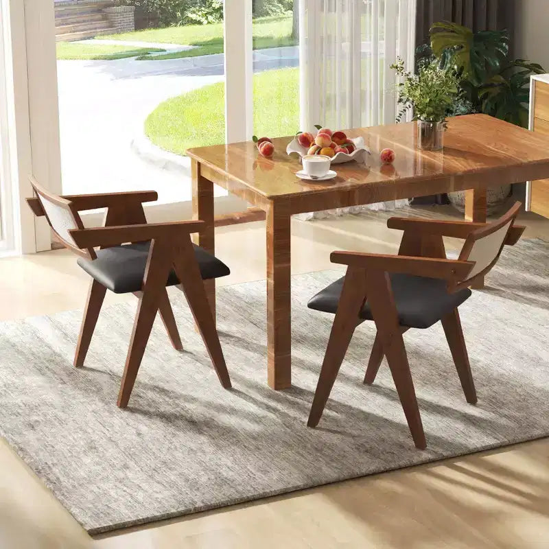 Costway Chaises d'appoint modernes (lot de 2 ou 4) avec coussins d'assise et dossiers en Leathaire marron