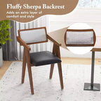Costway Chaises d'appoint modernes (lot de 2 ou 4) avec coussins d'assise et dossiers en Leathaire marron
