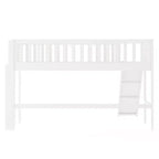 Lit mezzanine bas en bois Whisen de 77,4 L x 40,5 l avec échelle et toboggan, convient aux petits espaces