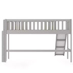Lit mezzanine bas en bois Whisen de 77,4 L x 40,5 l avec échelle et toboggan, convient aux petits espaces