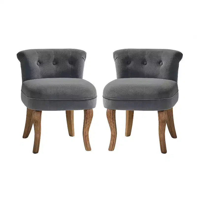 Serena Vanity Stool Set of 2 With Tufted Backrest | HULALA??HOME