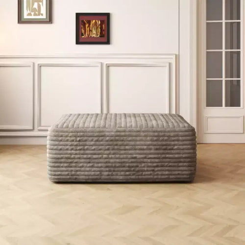 1 pièce-37.40Repose-pieds/pouf, aucun assemblage requis, couleur Camel (tissu velours côtelé moelleux)