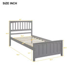 Lit plateforme en bois Whisen Classic de taille jumeau avec tête et pied de lit