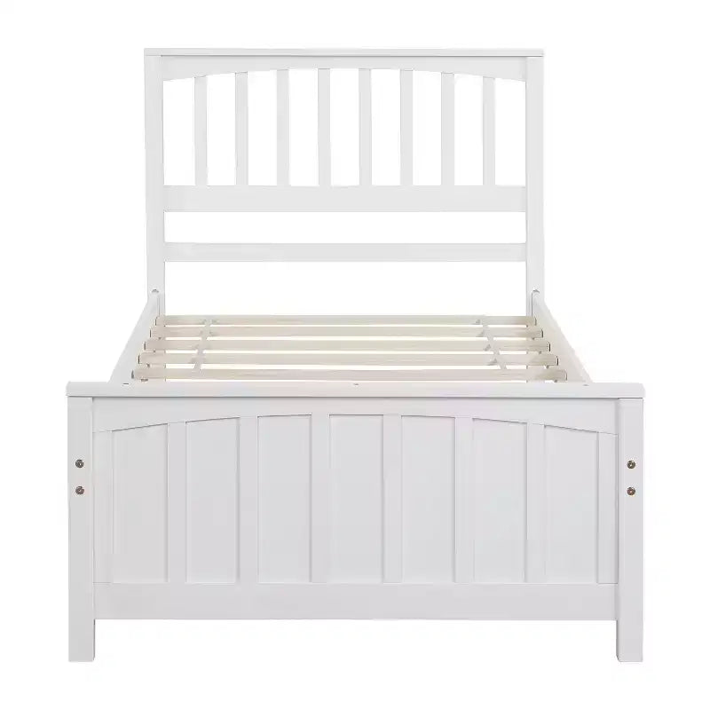 Lit plateforme en bois Whisen Classic de taille jumeau avec tête et pied de lit