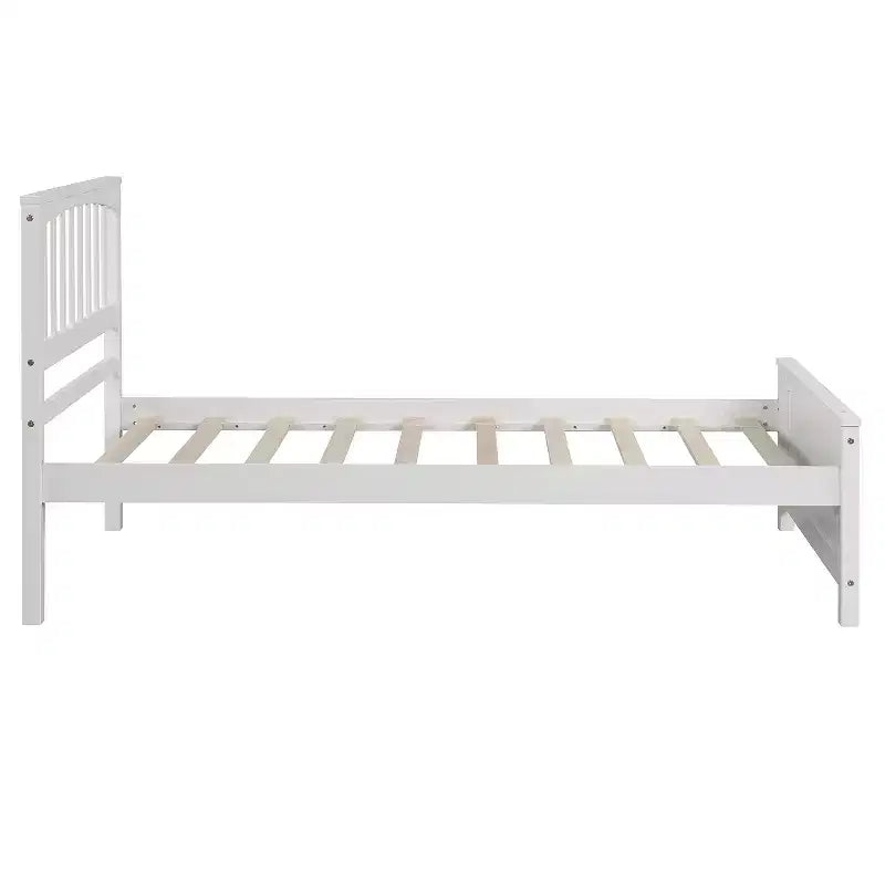 Lit plateforme en bois Whisen Classic de taille jumeau avec tête et pied de lit