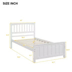 Lit plateforme en bois Whisen Classic de taille jumeau avec tête et pied de lit