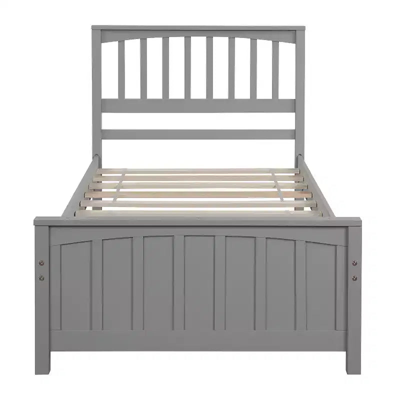Lit plateforme en bois Whisen Classic de taille jumeau avec tête et pied de lit