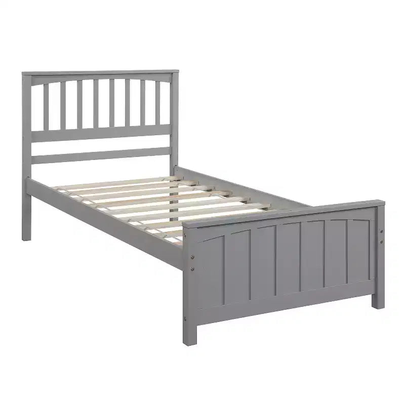 Lit plateforme en bois Whisen Classic de taille jumeau avec tête et pied de lit