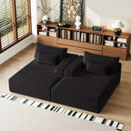 GDFStudio Candy 2 canapés-lits surdimensionnés en velours côtelé de 150 W, chaise longue de 75 D