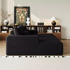 GDFStudio Candy 2 canapés-lits surdimensionnés en velours côtelé de 150 W, chaise longue de 75 D