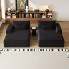 GDFStudio Candy 2 canapés-lits surdimensionnés en velours côtelé de 150 W, chaise longue de 75 D