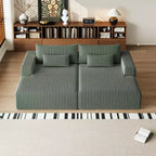 GDFStudio Candy 2 canapés-lits surdimensionnés en velours côtelé de 150 W, chaise longue de 75 D