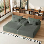 GDFStudio Candy 2 canapés-lits surdimensionnés en velours côtelé de 150 W, chaise longue de 75 D