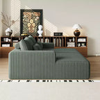 GDFStudio Candy 2 canapés-lits surdimensionnés en velours côtelé de 150 W, chaise longue de 75 D