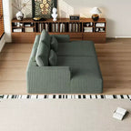 GDFStudio Candy 2 canapés-lits surdimensionnés en velours côtelé de 150 W, chaise longue de 75 D