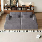 GDFStudio Candy 2 canapés-lits surdimensionnés en velours côtelé de 150 W, chaise longue de 75 D