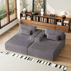 GDFStudio Candy 2 canapés-lits surdimensionnés en velours côtelé de 150 W, chaise longue de 75 D